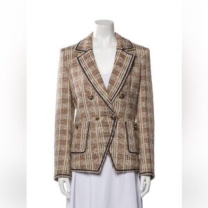 Veronica Beard Plaid Print Blazer